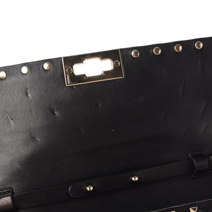 Valentino Garavani Lambskin Rockstud Spike Wallet on Chain Black 10 of 10