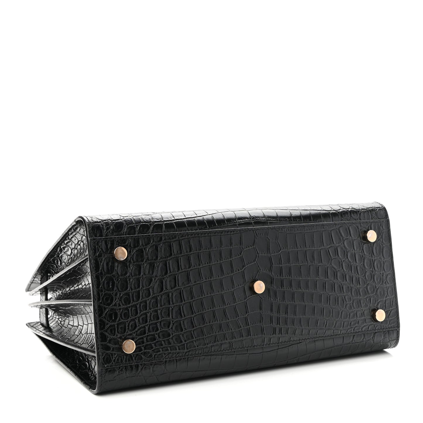Calfskin Crocodile Embossed Small Sac de Jour Black