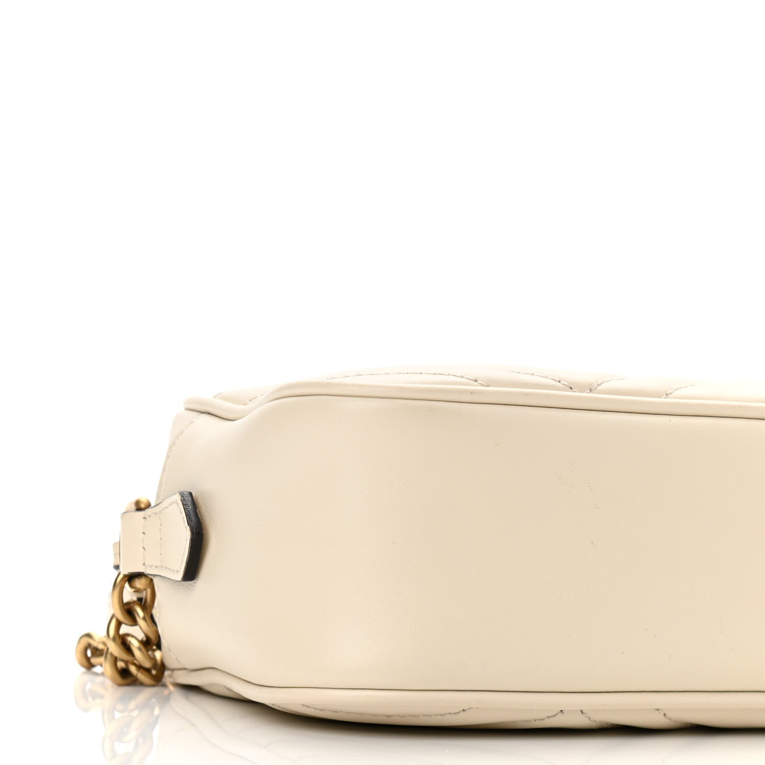 Gucci Calfskin Matelasse Small GG Marmont Chain Shoulder Bag White 11 of 12