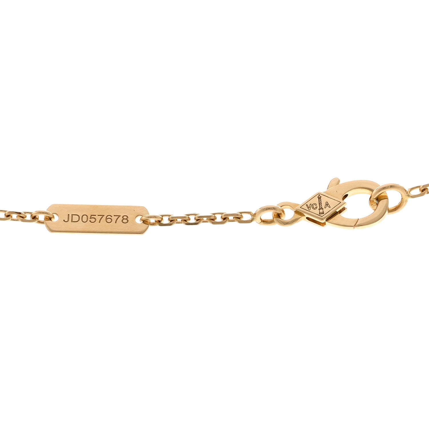 Van Cleef & Arpels 18K Yellow Gold Guilloche Vintage Alhambra Pendant Necklace 4 of 6