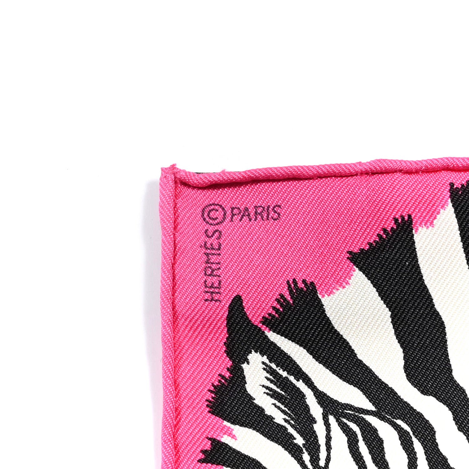 Hermes Silk Carre Zebra Pegasus Nano Scarf 20 Rose Bonbon Black White 4 of 5
