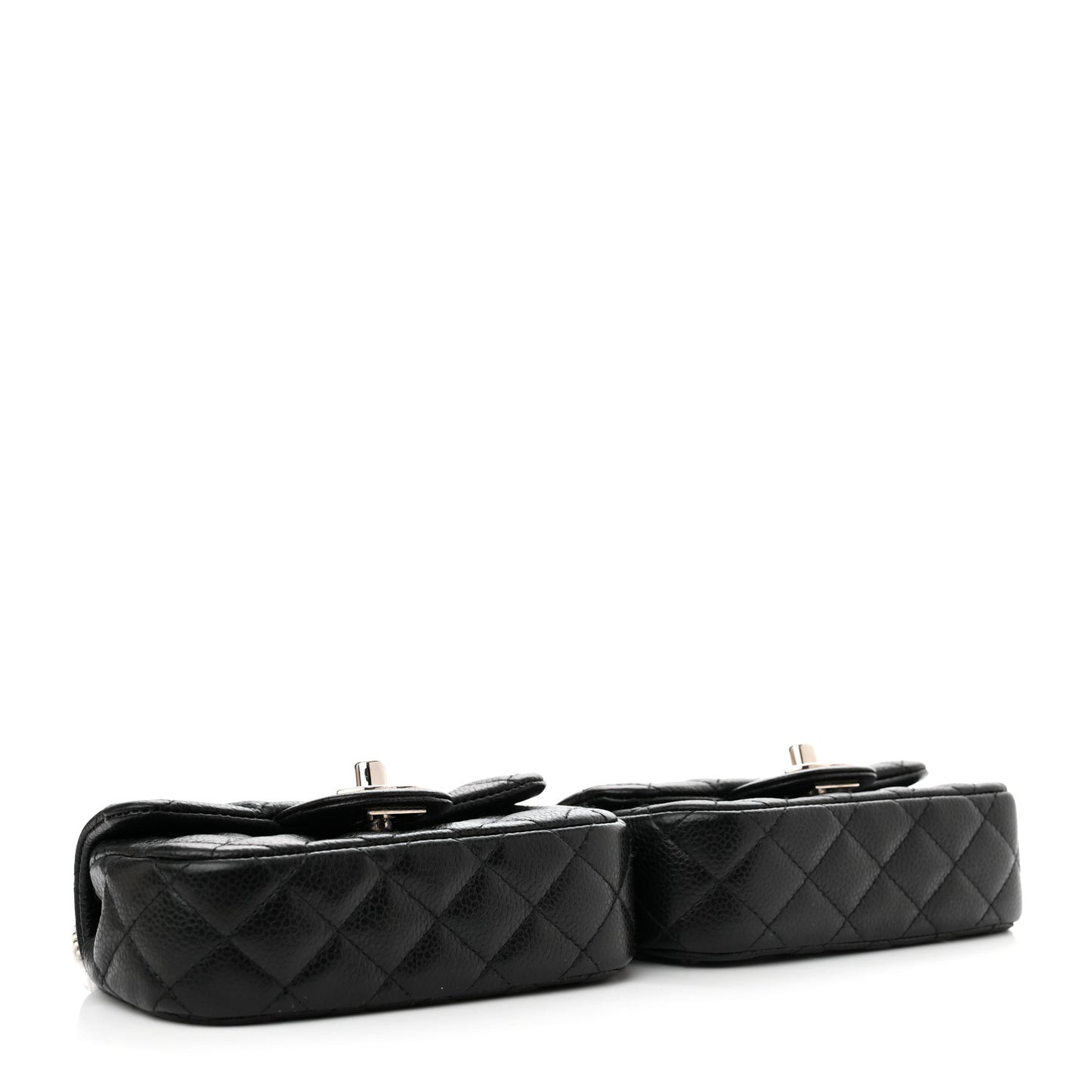 Caviar Quilted Double Mini Flap Crossbody Black
