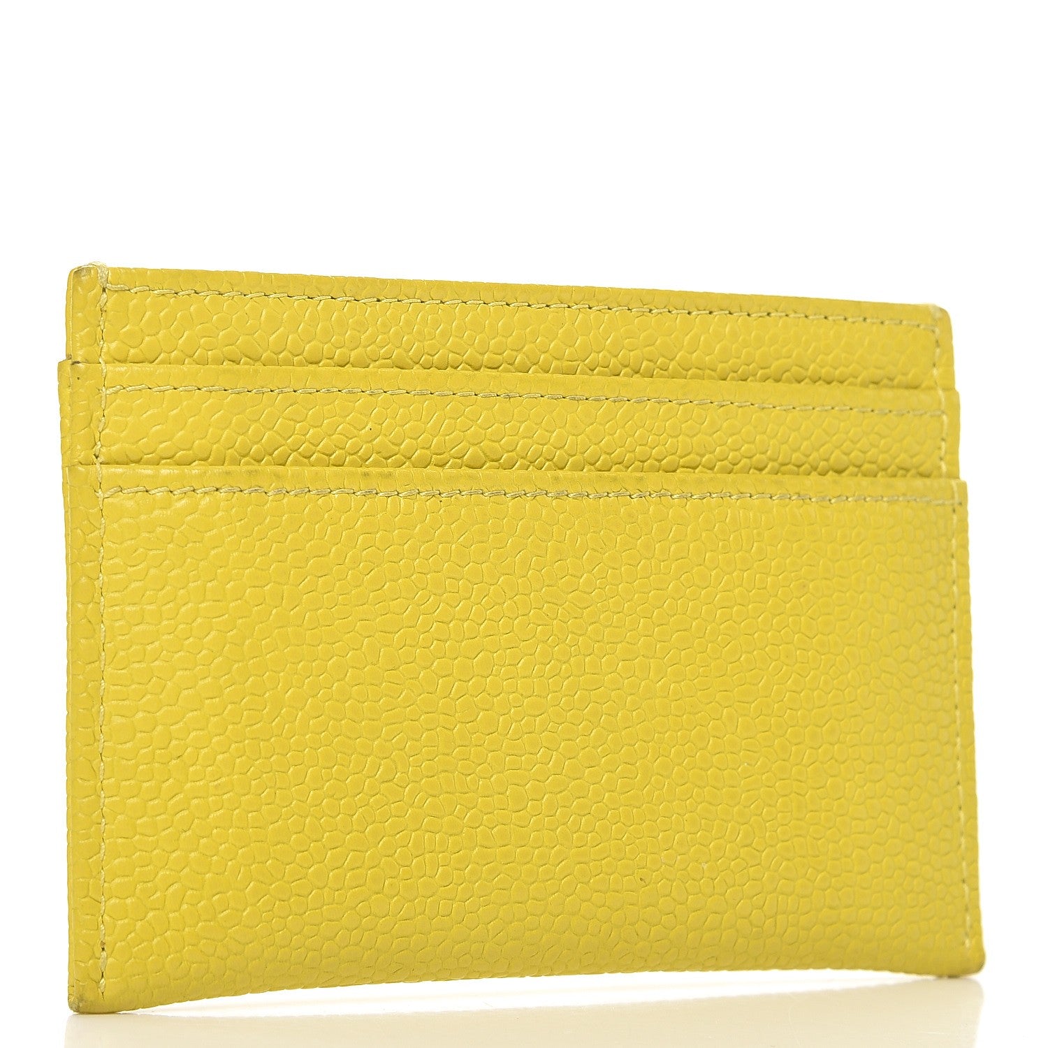 Chanel Caviar CC Timeless Card Holder Yellow 3 of 11