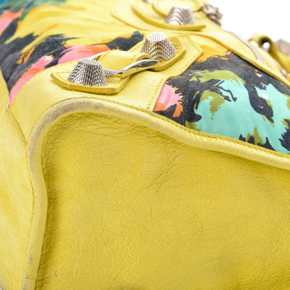 Balenciaga Agneau Canvas Floral Giant 21 Silver Hardware City Bouton D or 28 of 34