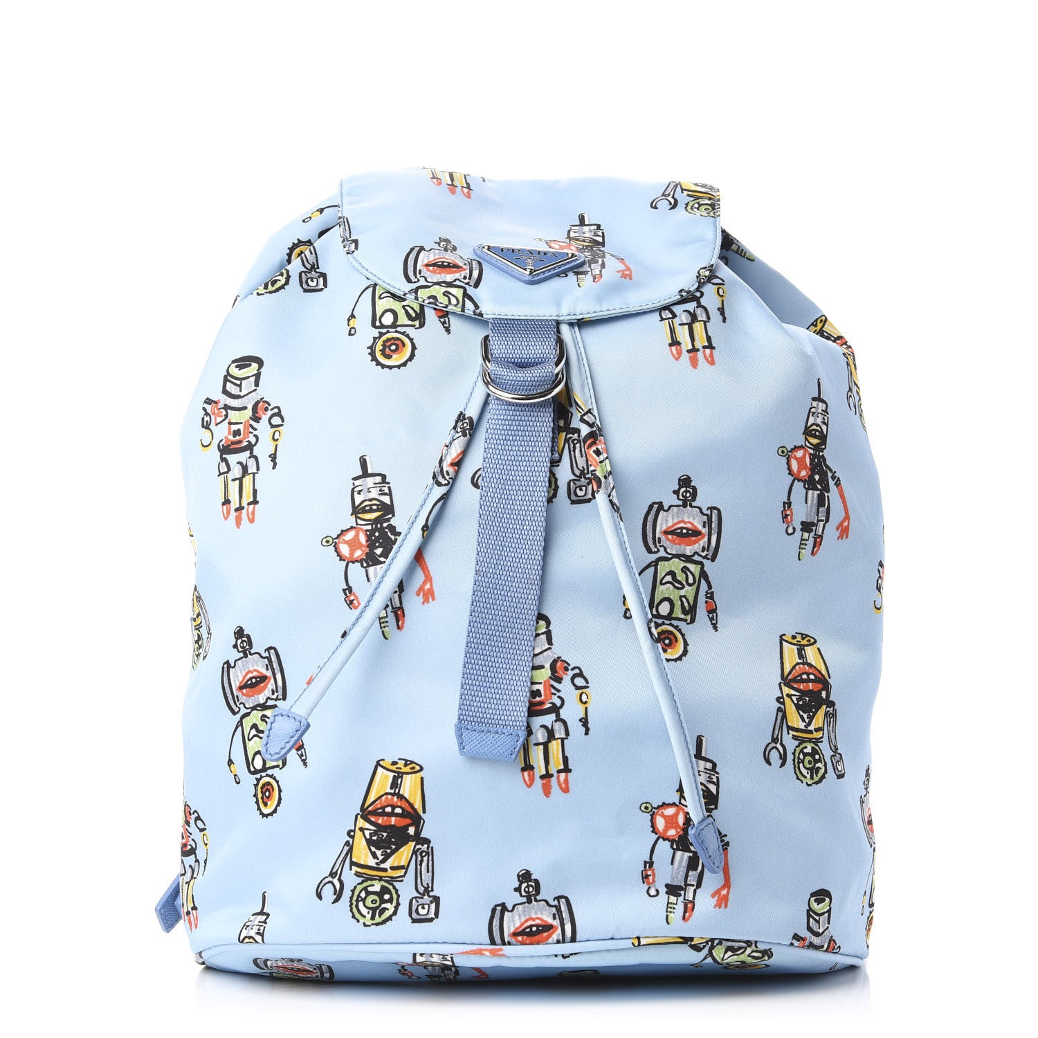 Prada Tessuto Nylon Saffiano Robot Cinch Backpack Astrale 1 of 10