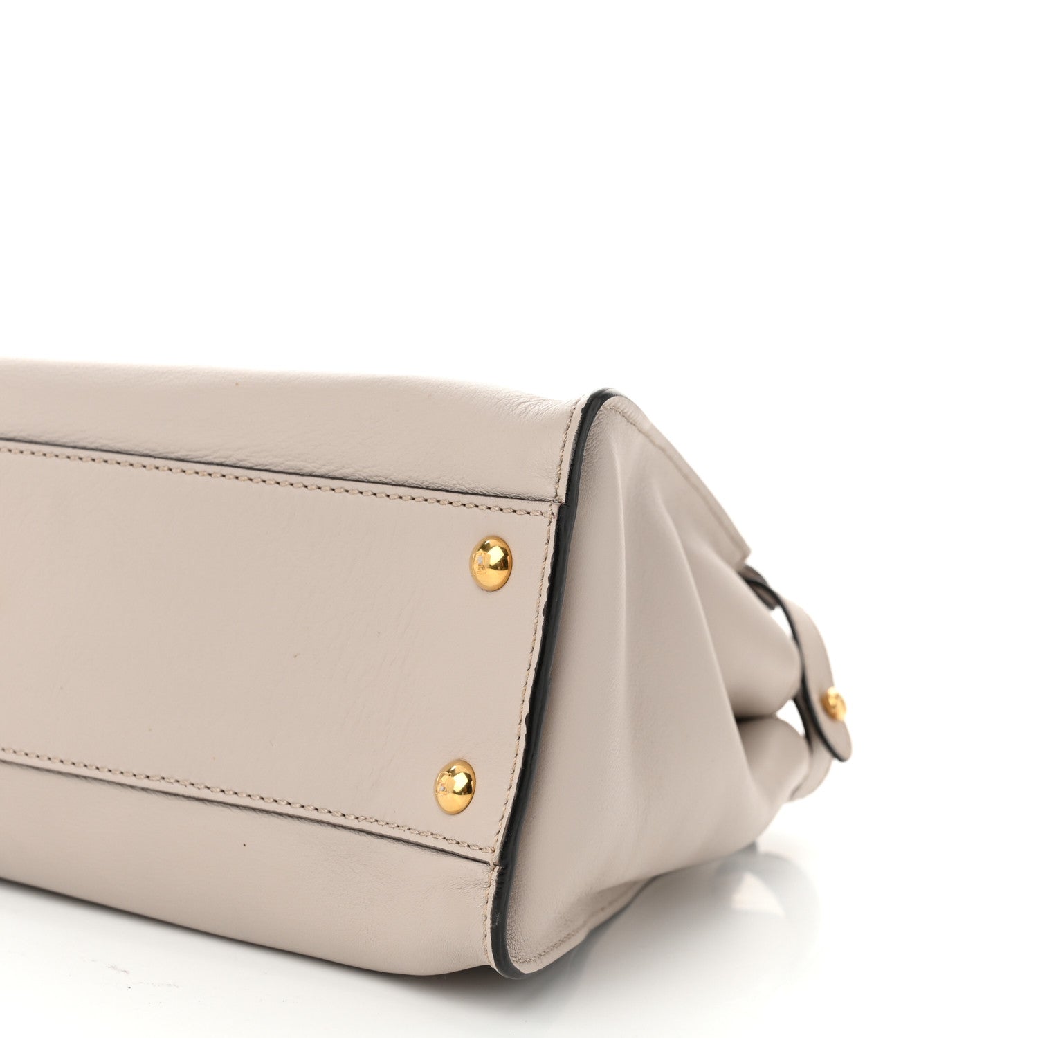 Fendi Vitello Seta Shiny Nappa Medium Peekaboo Iconic Satchel Grigio Polvere Bois de Rose 11 of 13