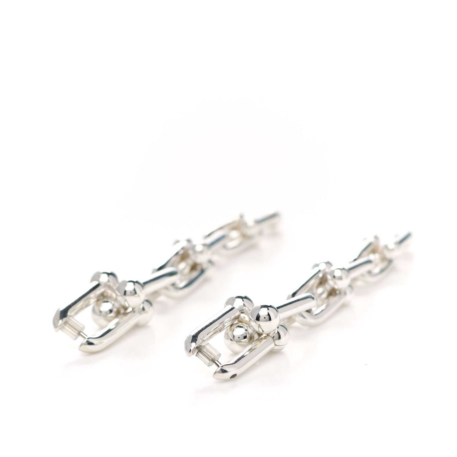 Tiffany Sterling Silver HardWear Graduated Link Earrings 3 of 5
