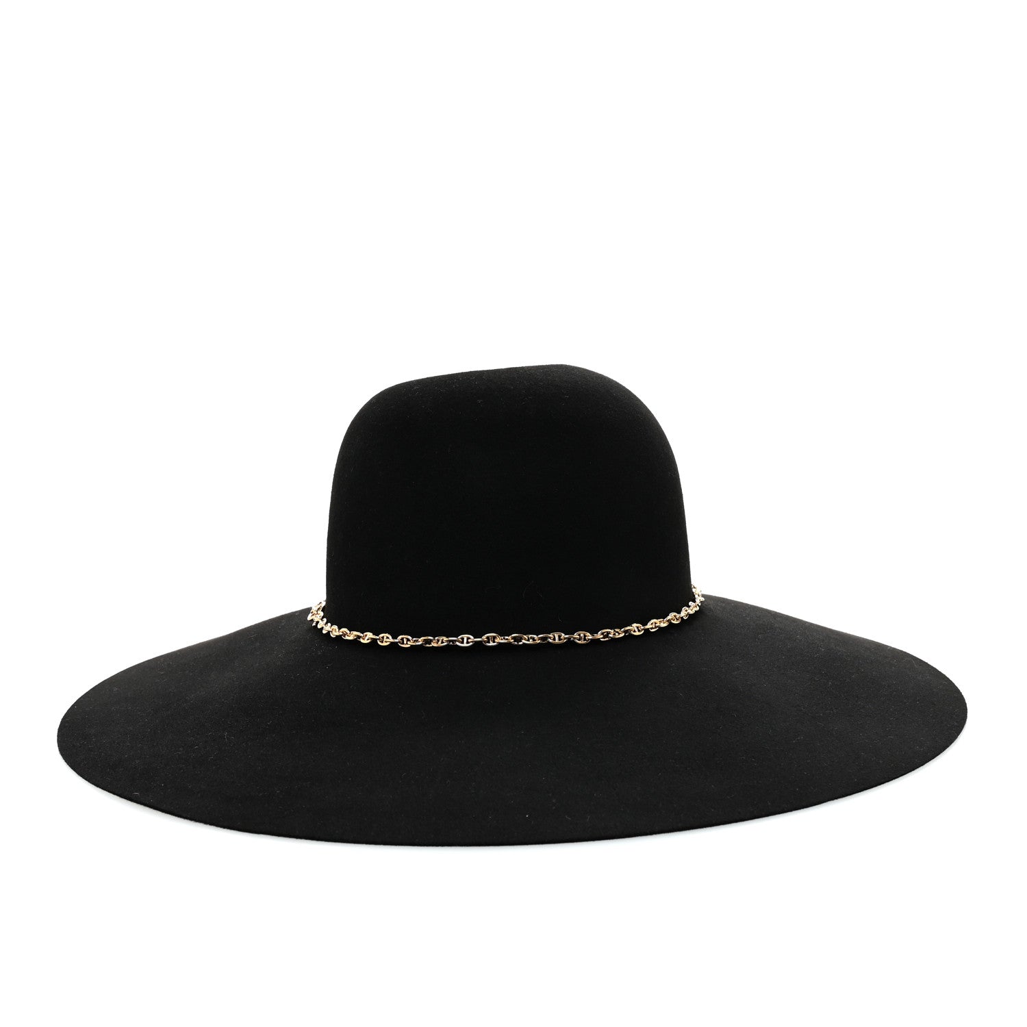 Hermes Beaver Felt Bruna Chaine d'Ancre Hat 58 Black 3 of 12
