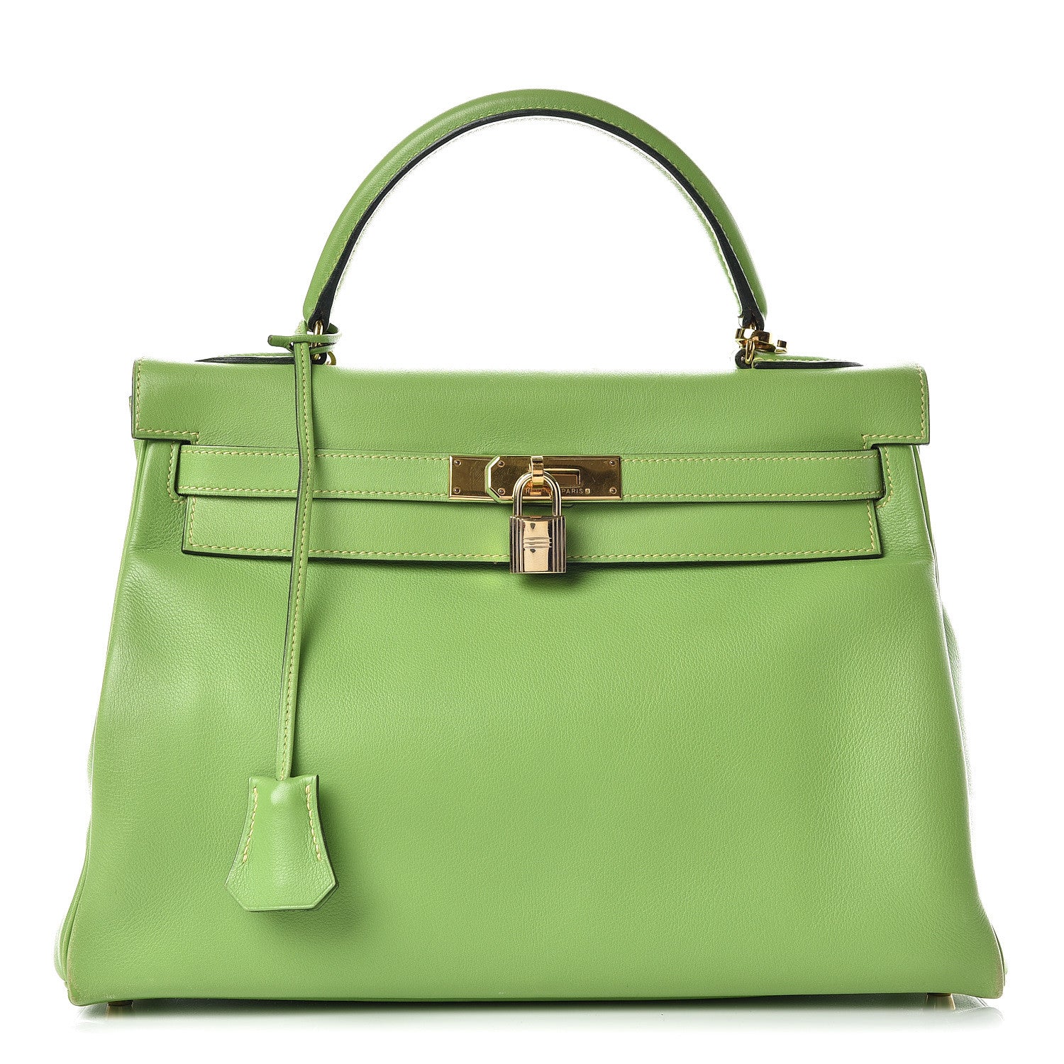 Hermes Veau Gulliver Kelly Retourne 32 Vert Cru 1 of 46