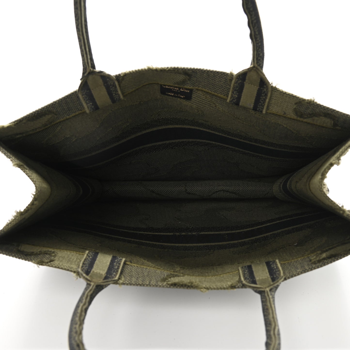Canvas Embroidered Camouflage Book Tote Green