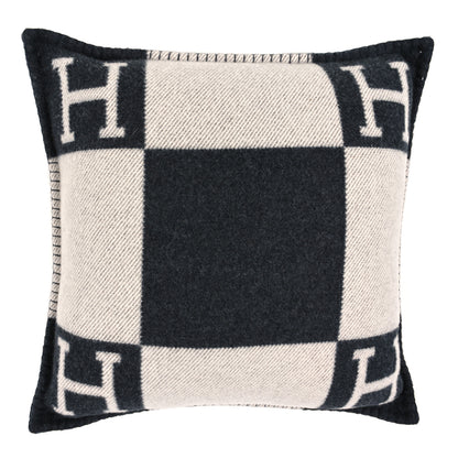Hermes Wool Cashmere Avalon Pillow PM Ecru Gris Fonce 1 of 3
