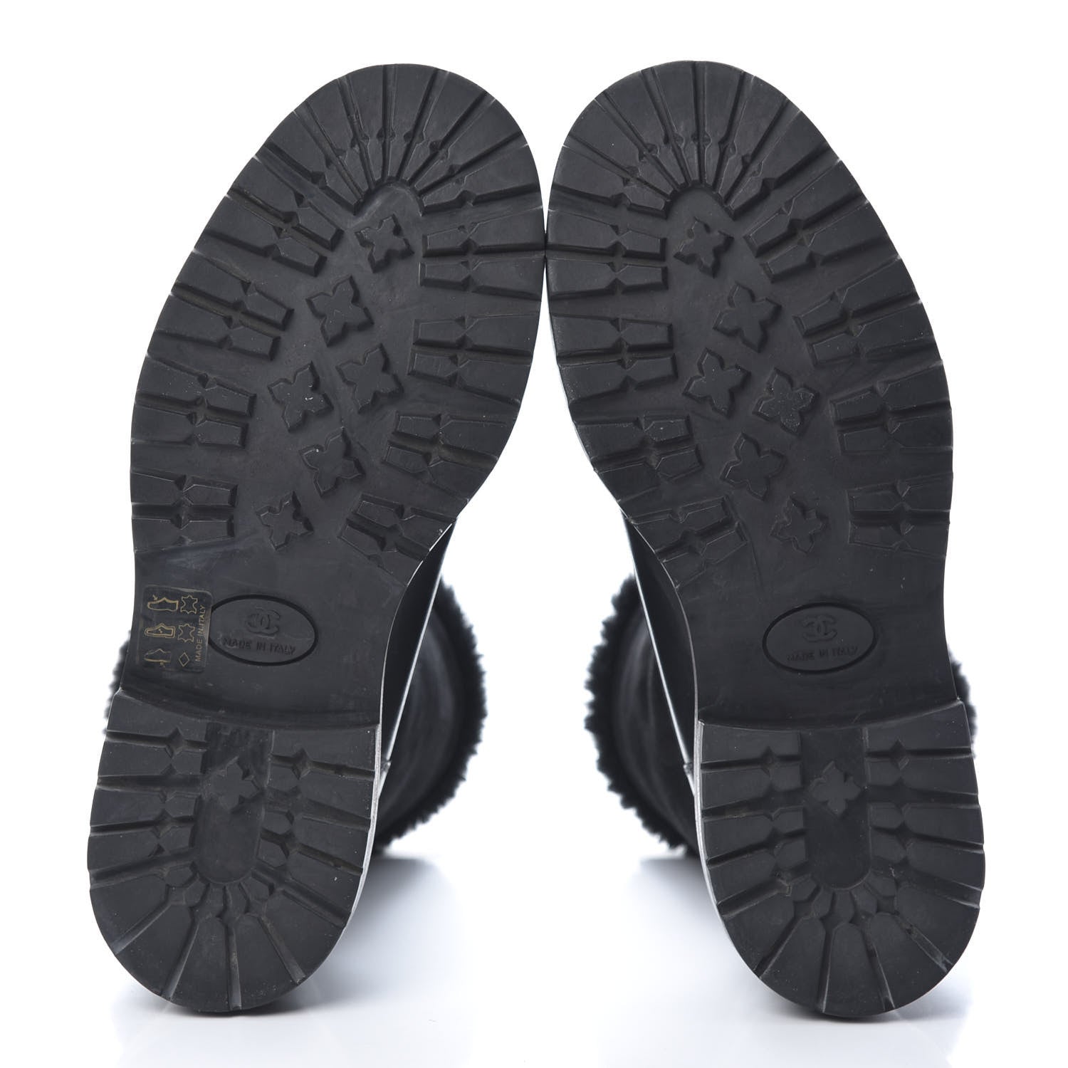 Chanel Calfskin Suede CC Ankle Snow Boots 39.5 Black 5 of 10