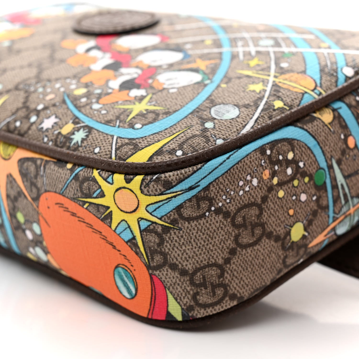 Gucci X DISNEY GG Supreme Monogram Donald Duck Small Interlocking G Belt Bag 90 36 Beige Multicolor New Acero 10 of 10