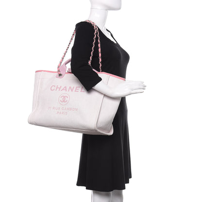 Chanel Canvas Medium Deauville Tote Pink 2 of 11