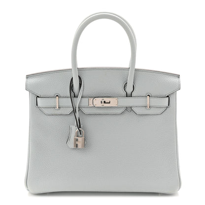 Hermes Taurillon Clemence Birkin 30 Bleu Pale 1 of 11