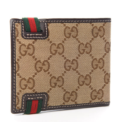 Gucci Monogram Web Band Bi-Fold Wallet Brown 3 of 8