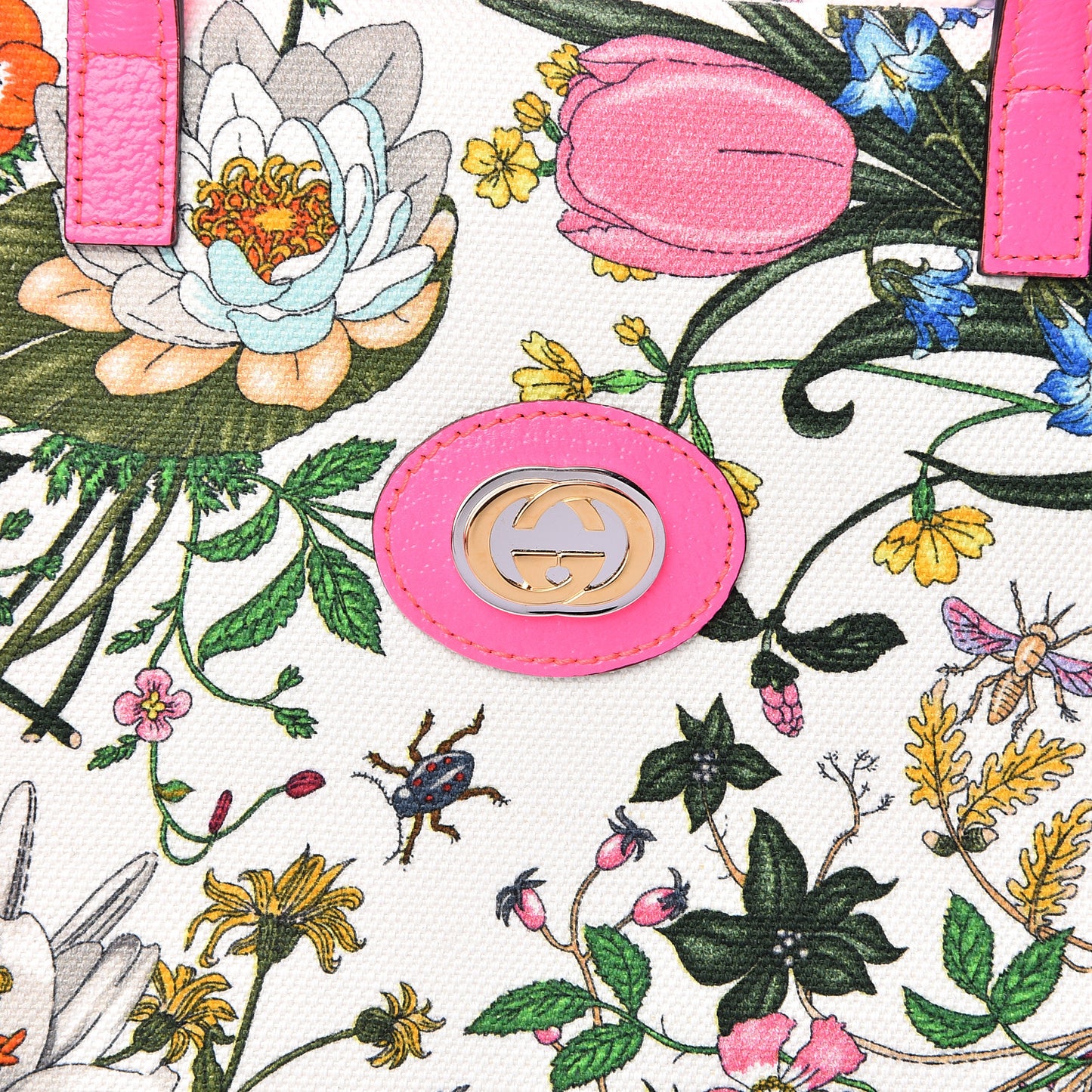 Canvas Medium Flora Tote Fuchsia