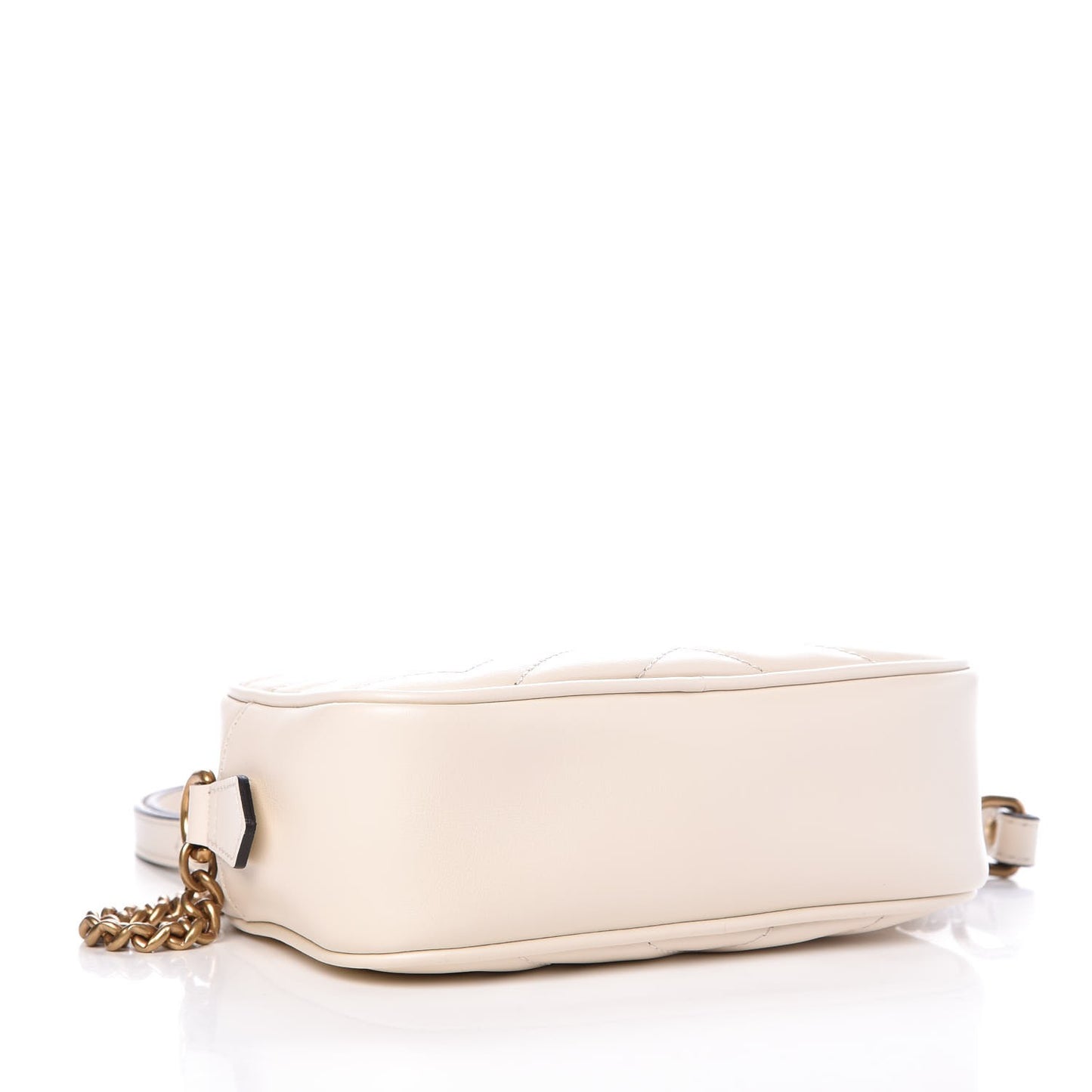 Calfskin Matelasse Mini GG Marmont Chain Shoulder Bag White
