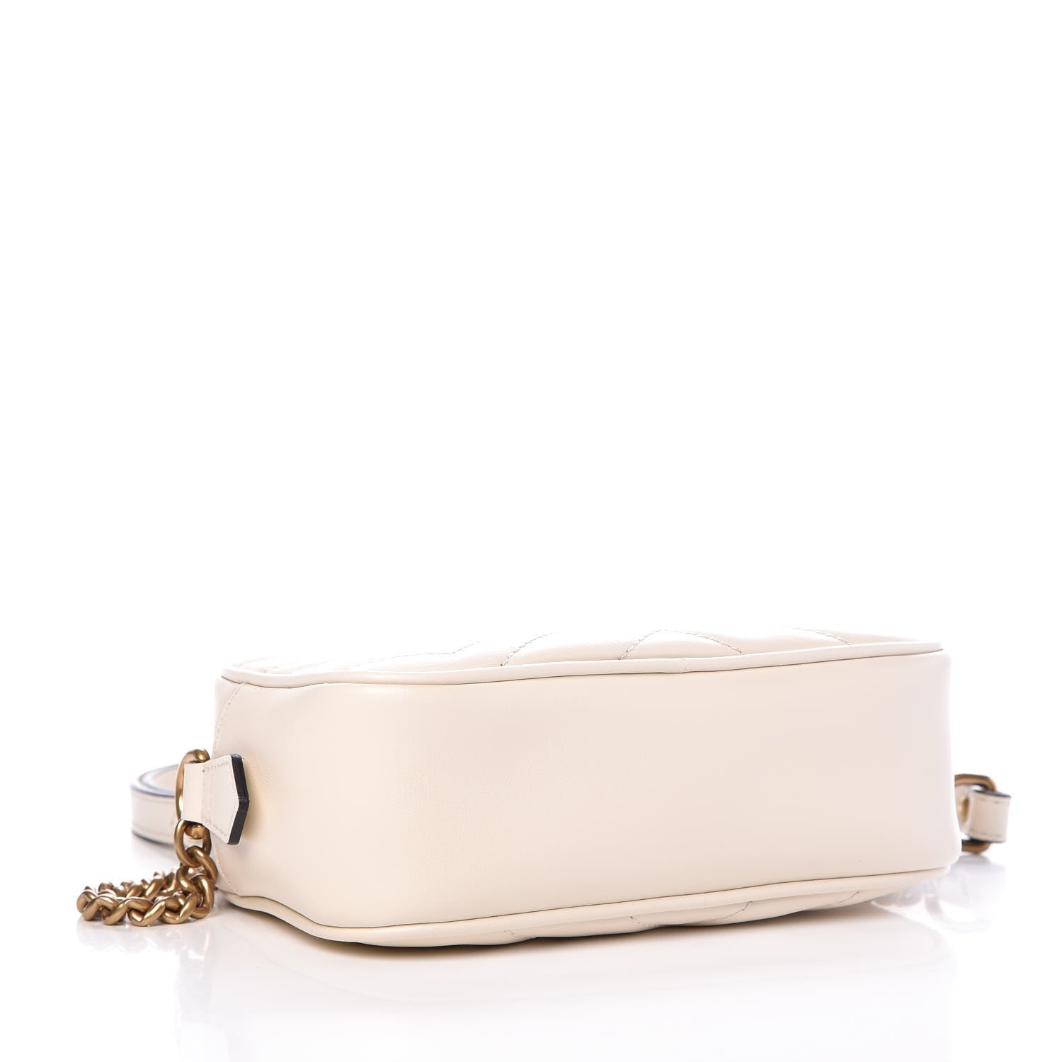 Gucci Calfskin Matelasse Mini GG Marmont Chain Shoulder Bag White 4 of 7