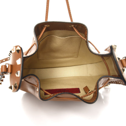 Valentino Garavani Vitello Rockstud Bucket Bag Bright Cognac 5 of 7