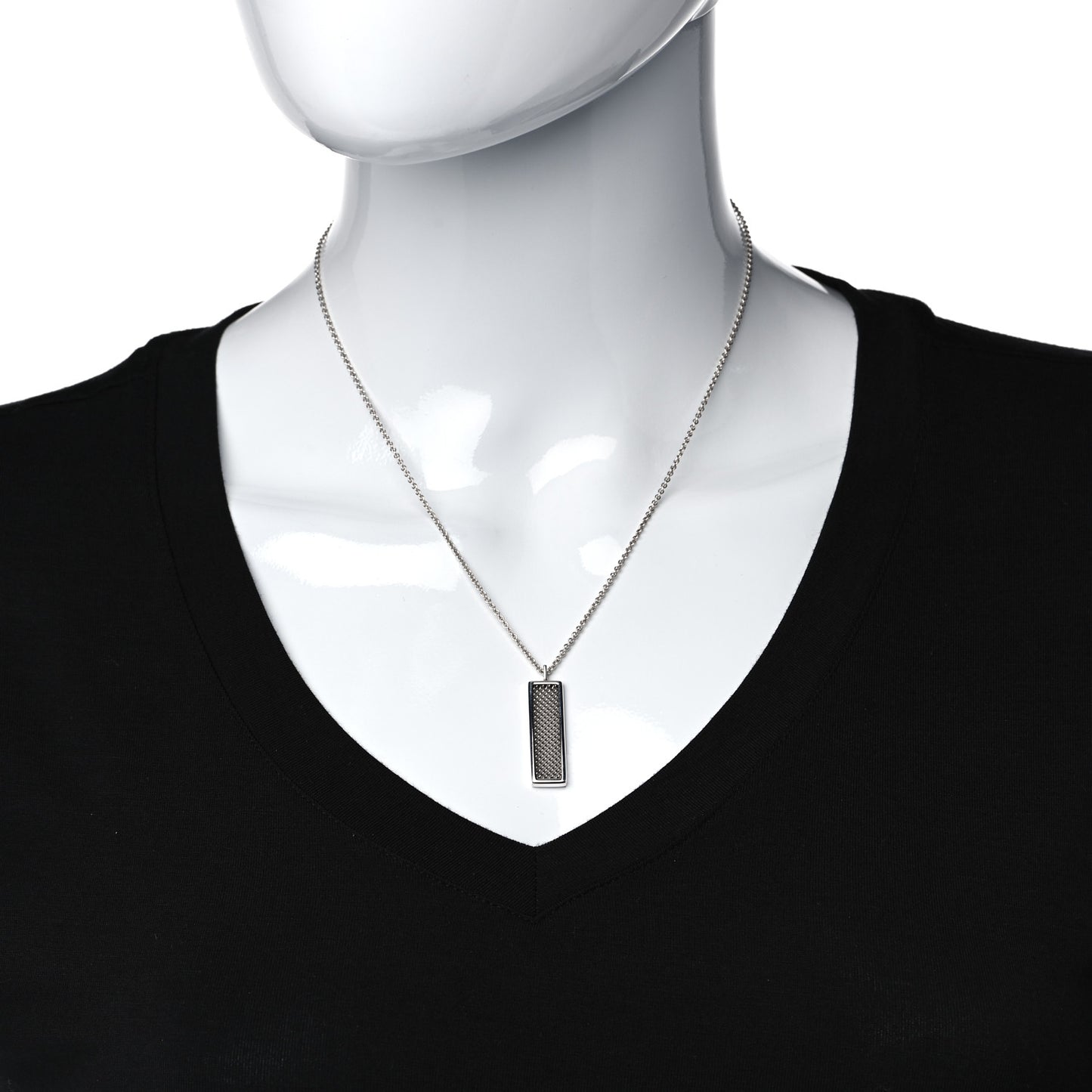 Sterling Silver Somerset Mesh Bar Pendant Necklace