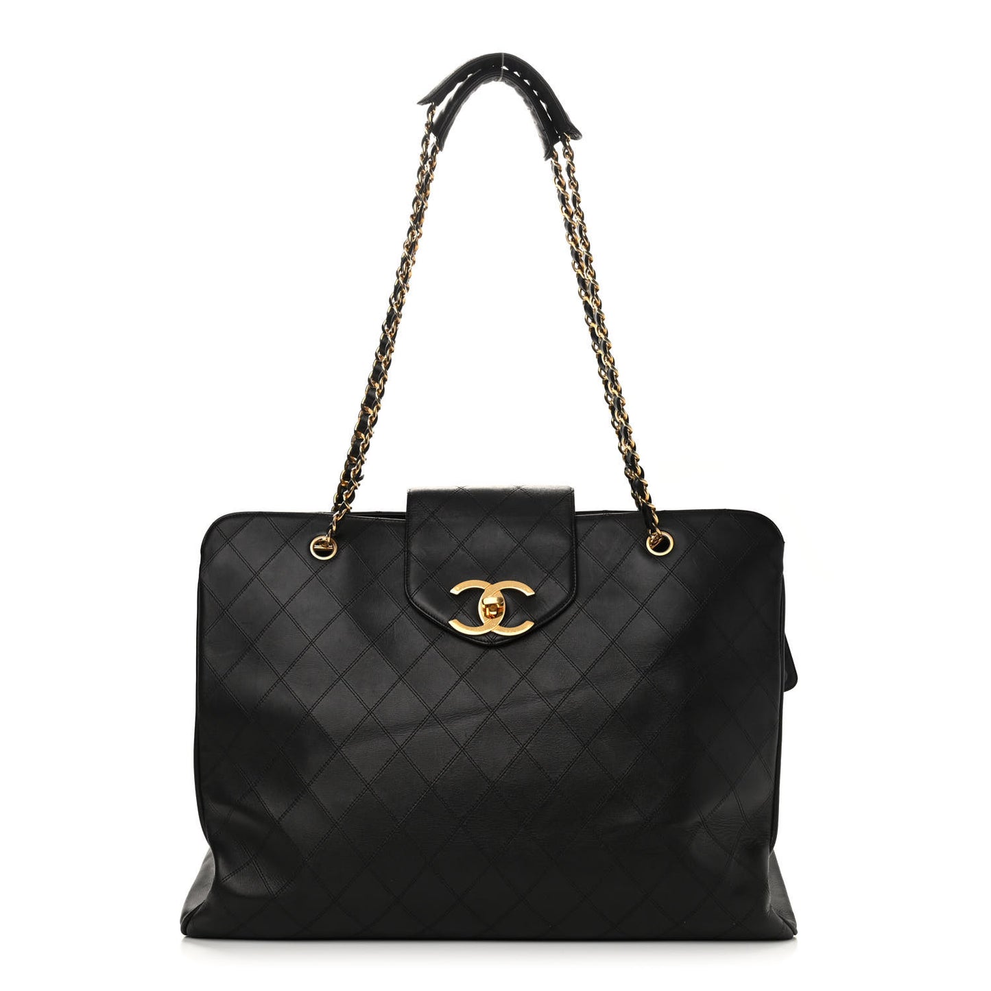 Calfskin Stitched XL Weekender Black