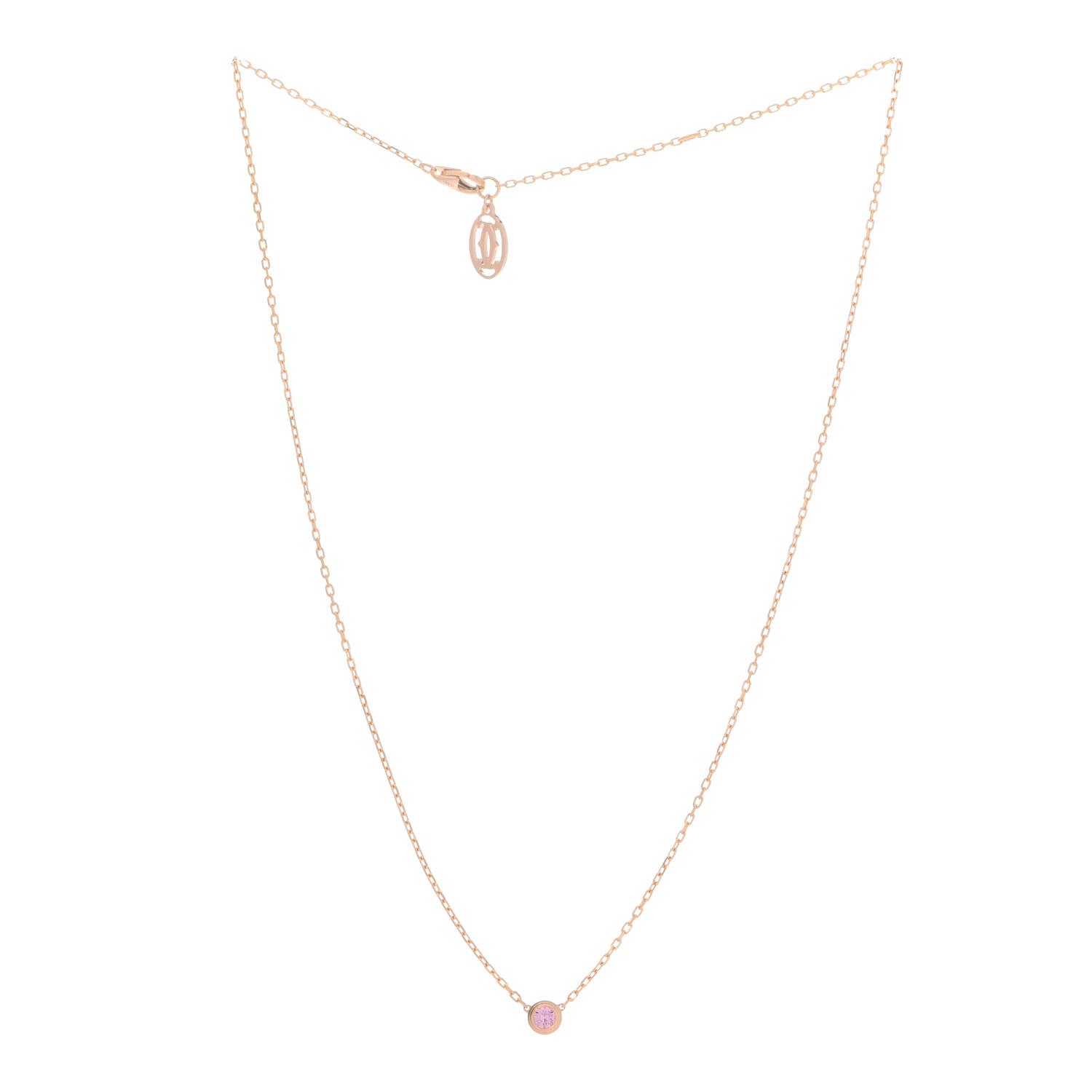 Cartier 18K Pink Gold Pink Sapphire D'Amour Pendant Necklace 3 of 6