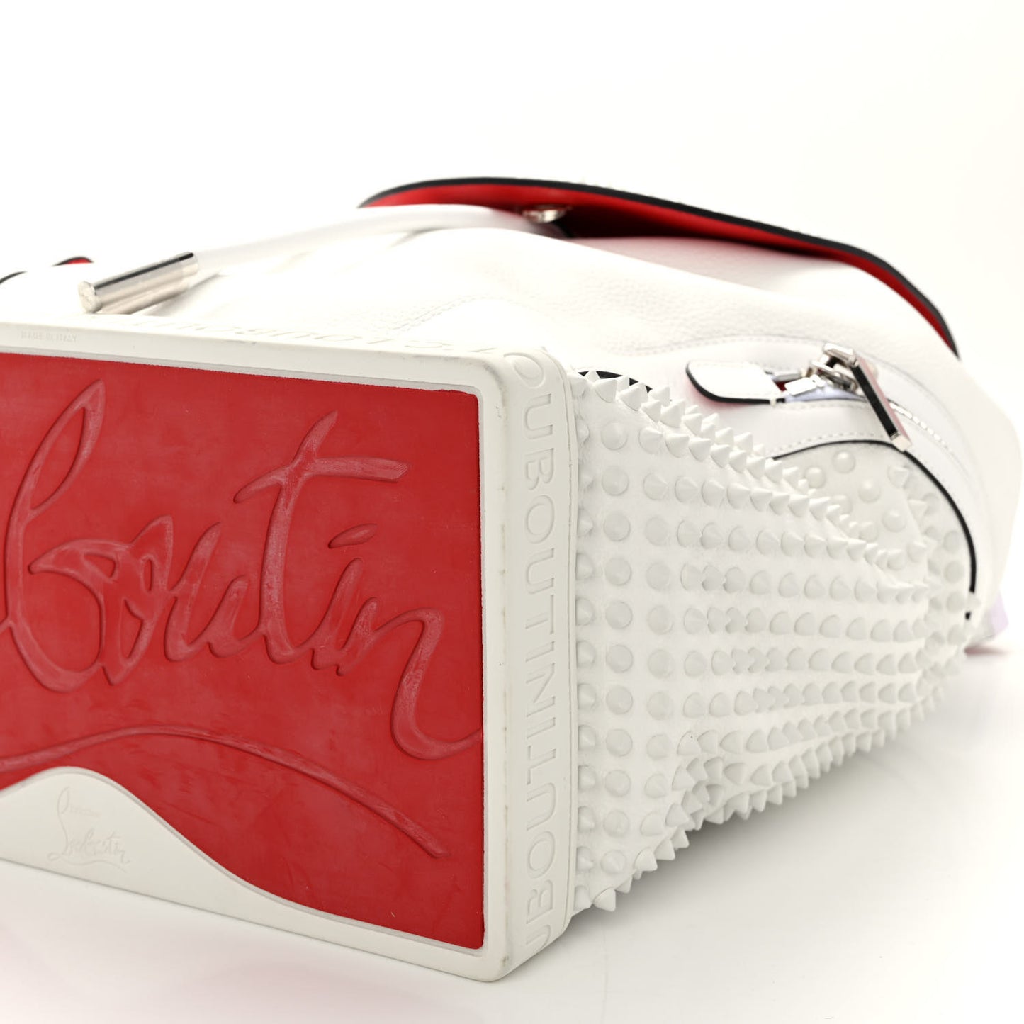 Calfskin Spiked Explorafunk Backpack White