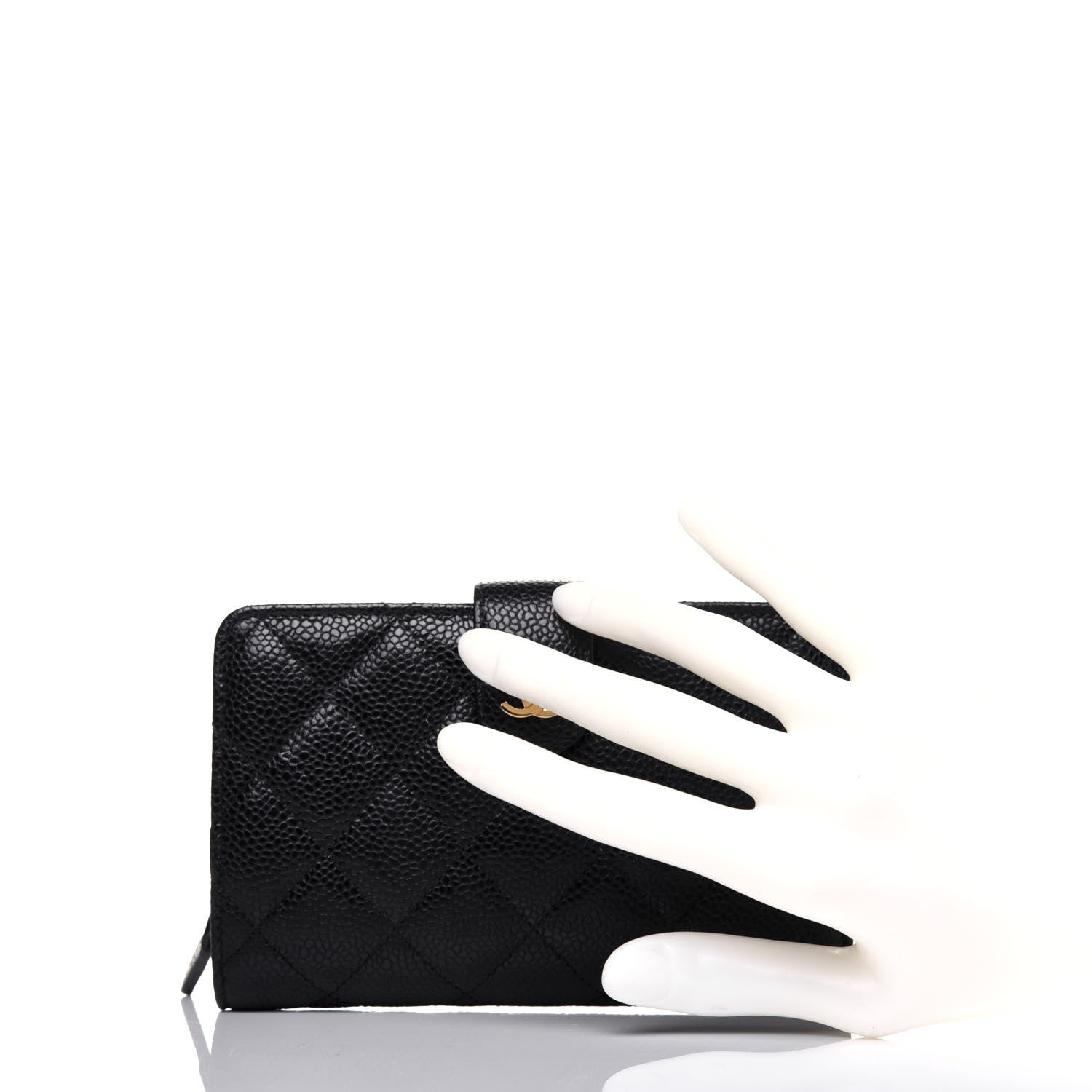 Chanel Caviar Quilted CC French Wallet Black 2 of 16