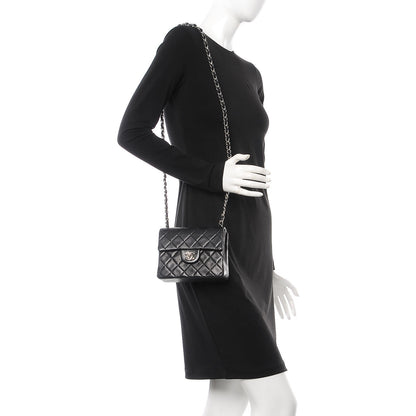 Chanel Lambskin Quilted Mini Square Flap Black 2 of 7