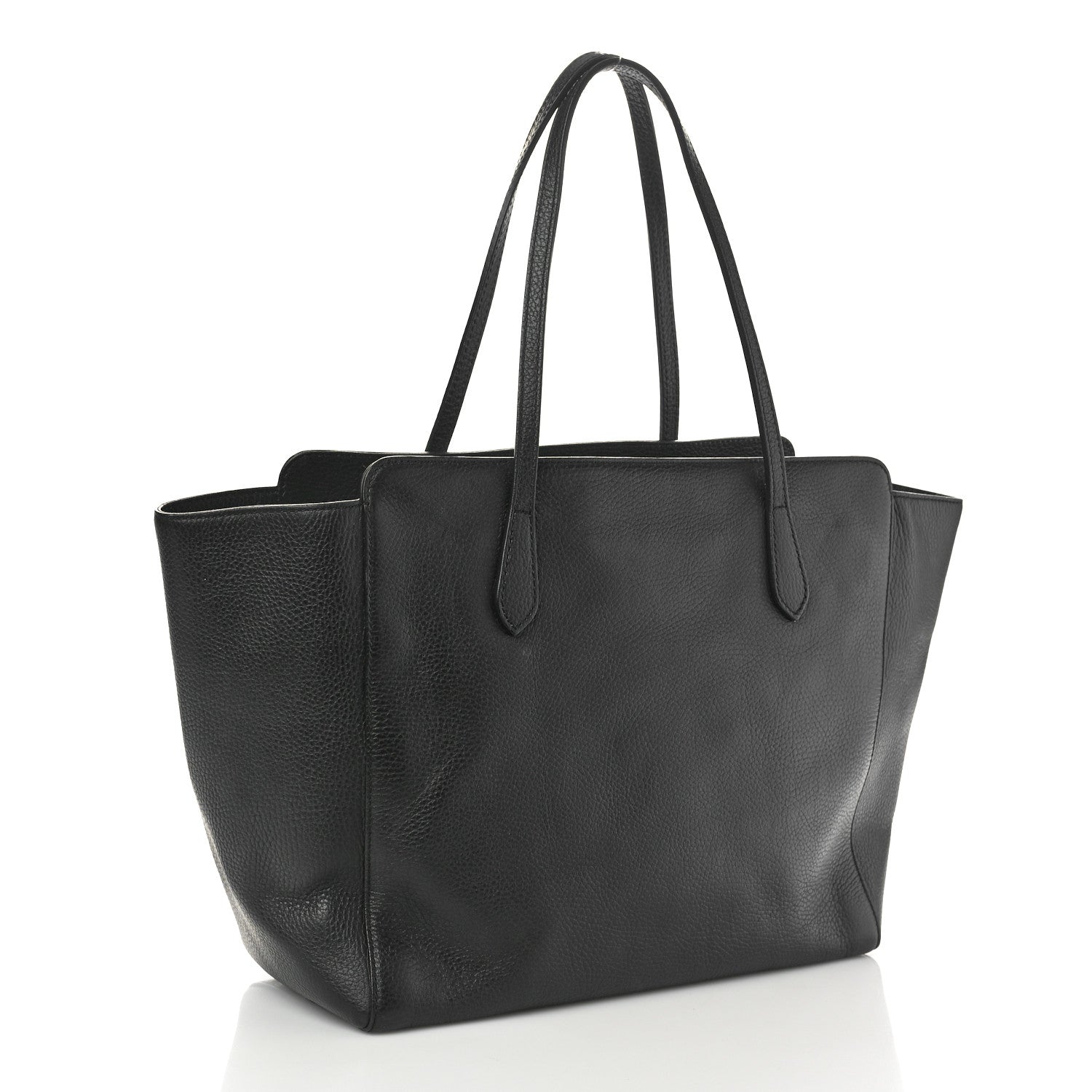Gucci Pebbled Calfskin Medium Swing Tote Black 3 of 9