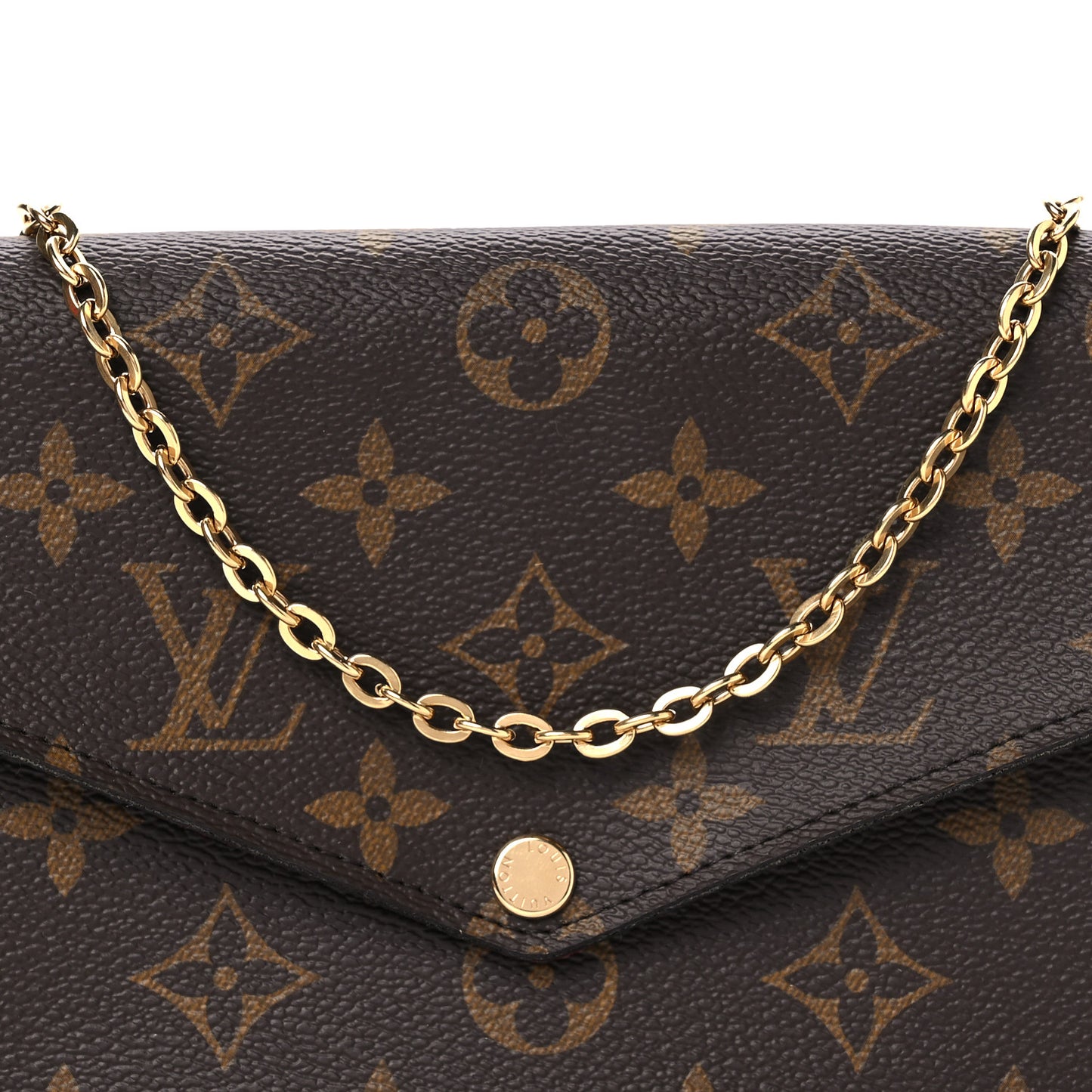 Monogram Pochette Felicie Chain Wallet Fuchsia