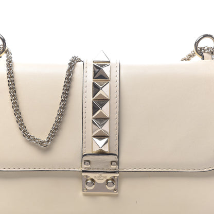 Valentino Garavani Vitello Medium Glam Lock Rockstud Flap Light Ivory 9 of 11