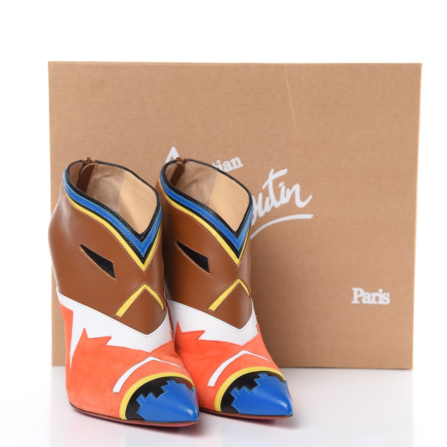 Christian Louboutin Kid Suede Calfskin Hoputu 120 Booties 37 Blue 12 of 12