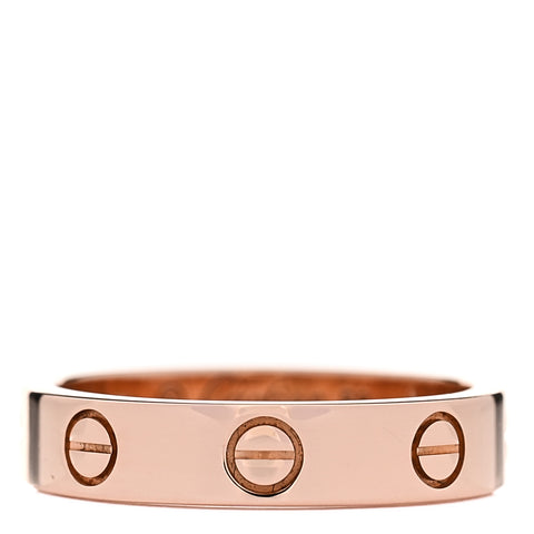 18K Pink Gold Diamond 4mm LOVE Wedding Band Ring 50 5.25