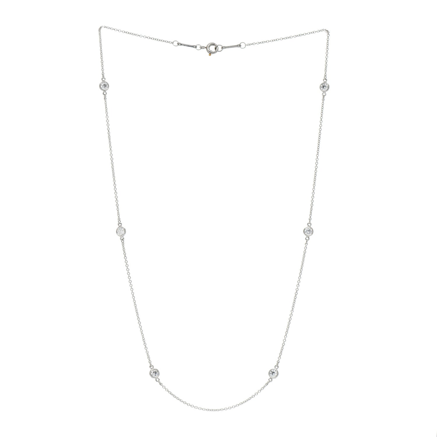 Tiffany Platinum Elsa Peretti Diamonds by the Yard 6 Station Necklace 3 of 5