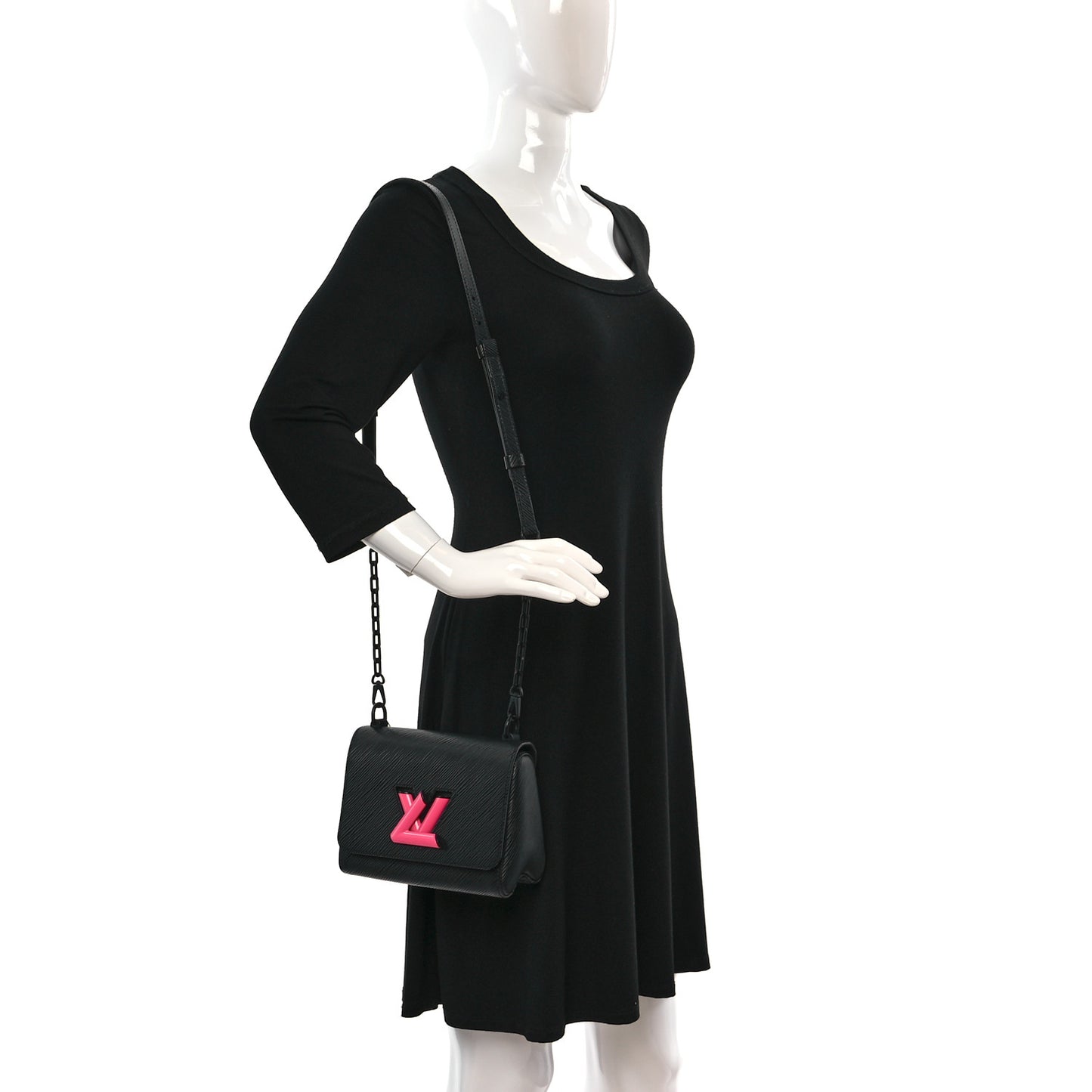 Epi Twist Shoulder Bag PM Black Pink
