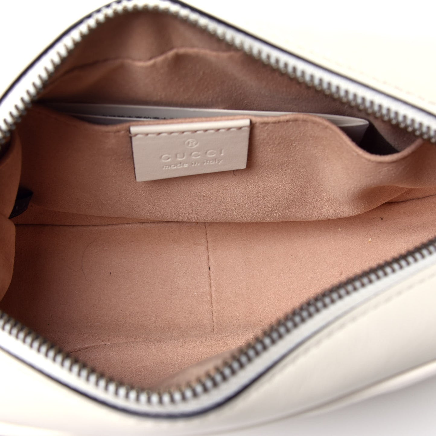 Calfskin Matelasse Mini GG Marmont Chain Shoulder Bag White