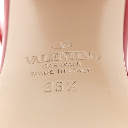 Valentino Garavani Patent Lacquered Monochrome Rockstud 60mm Caged Slide Sandals 36.5 Rosso Valentino 7 of 10