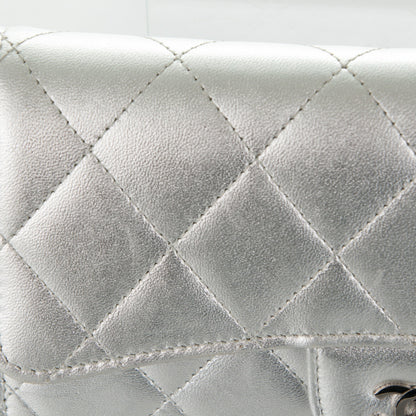 Chanel Metallic Lambskin Quilted Large Flap Wallet Silver 11 of 13