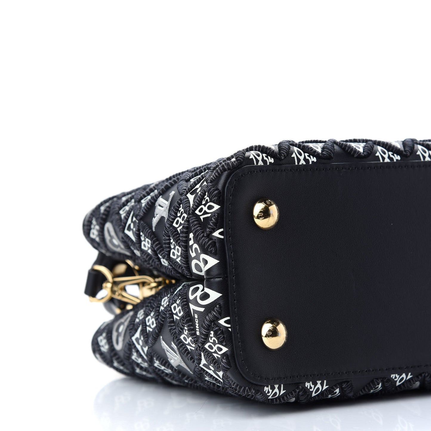 Calfskin Since 1854 Embroidered Capucines PM Black