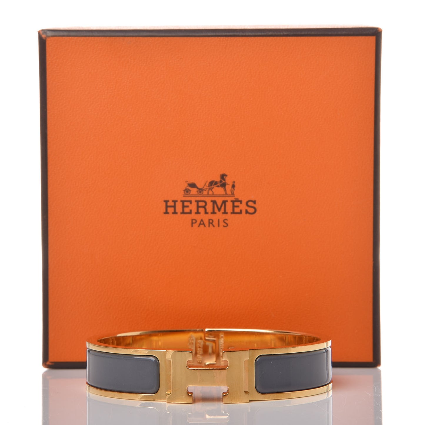 Enamel Narrow Clic Clac H Bracelet PM Slate