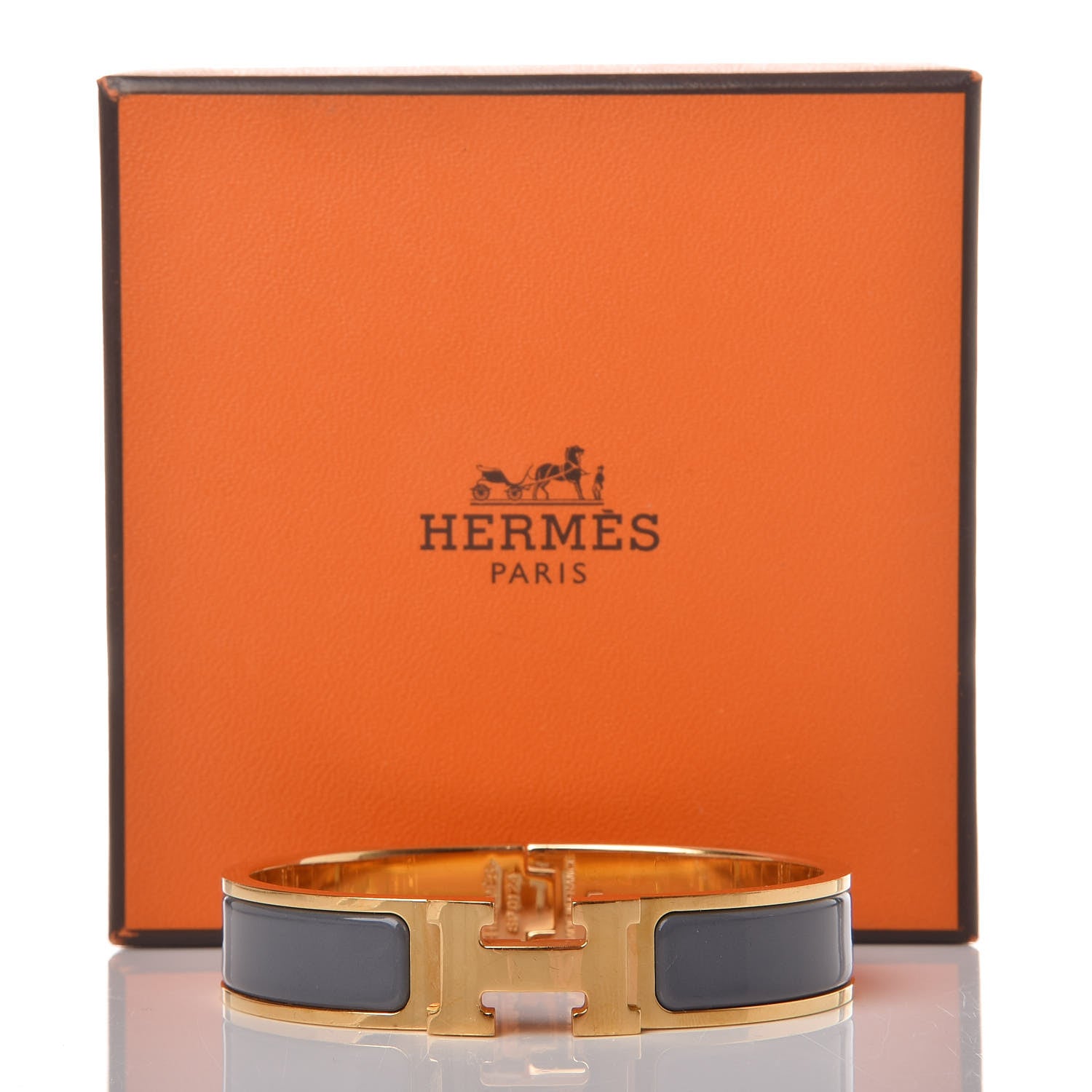 Hermes Enamel Narrow Clic Clac H Bracelet PM Slate 6 of 6