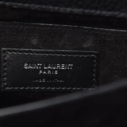 Saint Laurent Grained Calfskin Medium Monogram Sunset Satchel Black 7 of 10