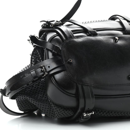 Burberry Perforated Calfskin Belted Bag Black 9 of 11