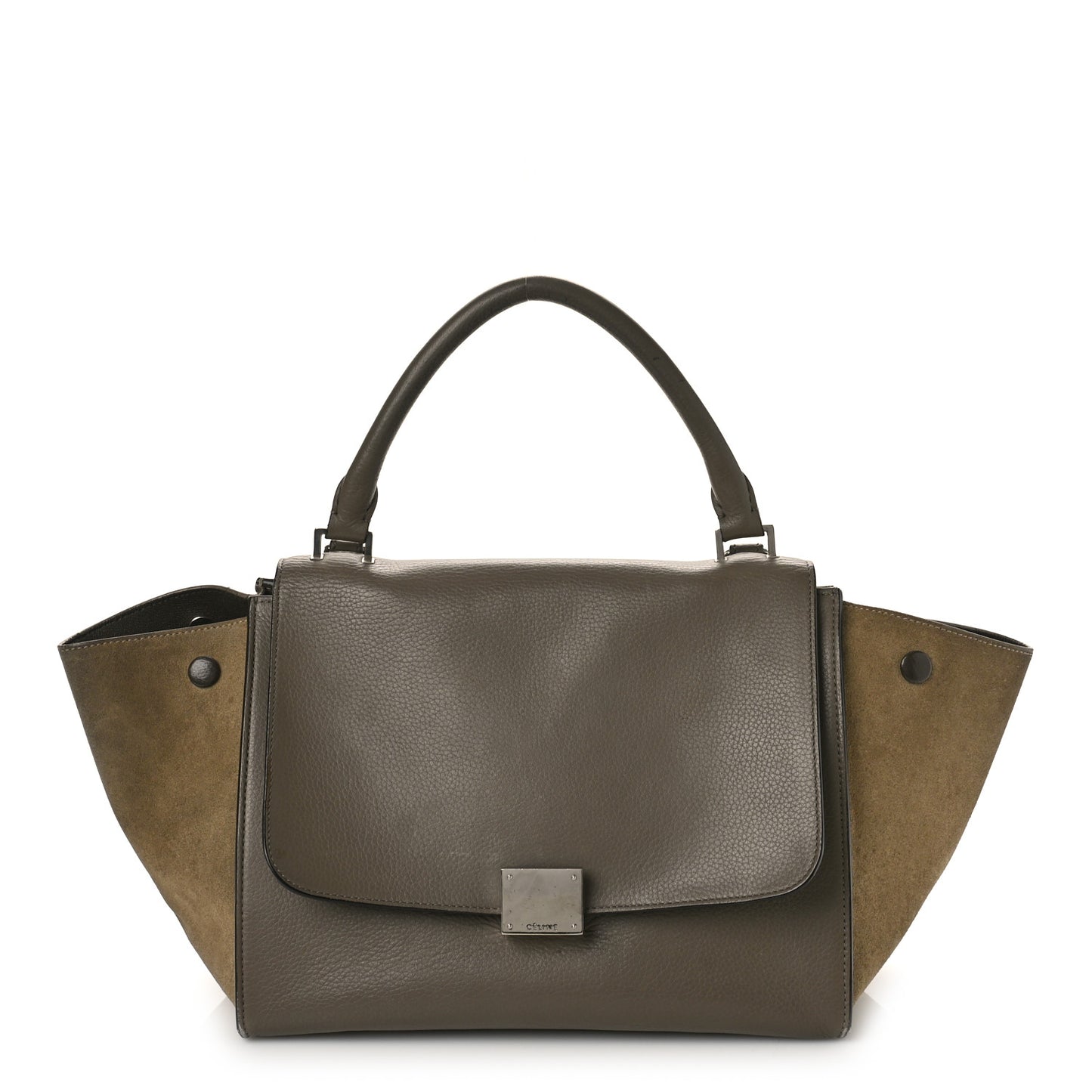 Drummed Calfskin Suede Small Trapeze Souris