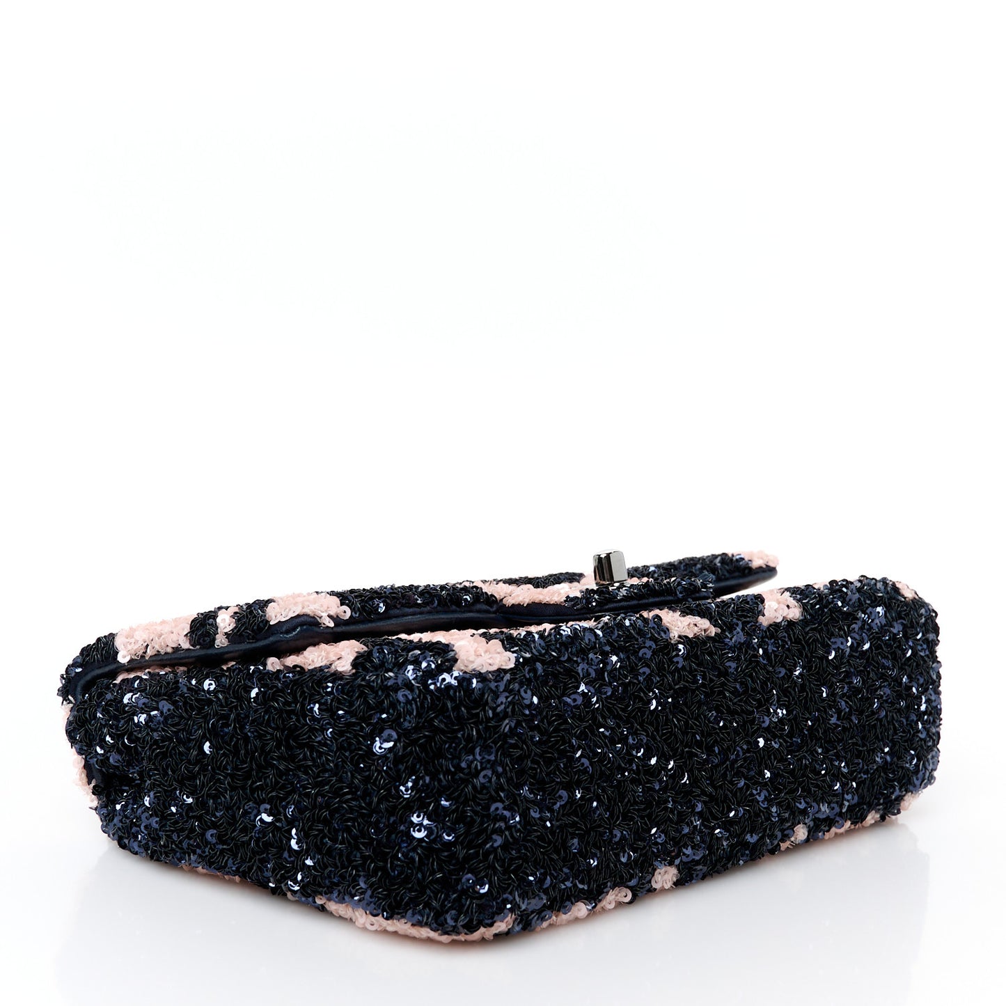 Sequin Mini Rectangular Flap Navy Pink