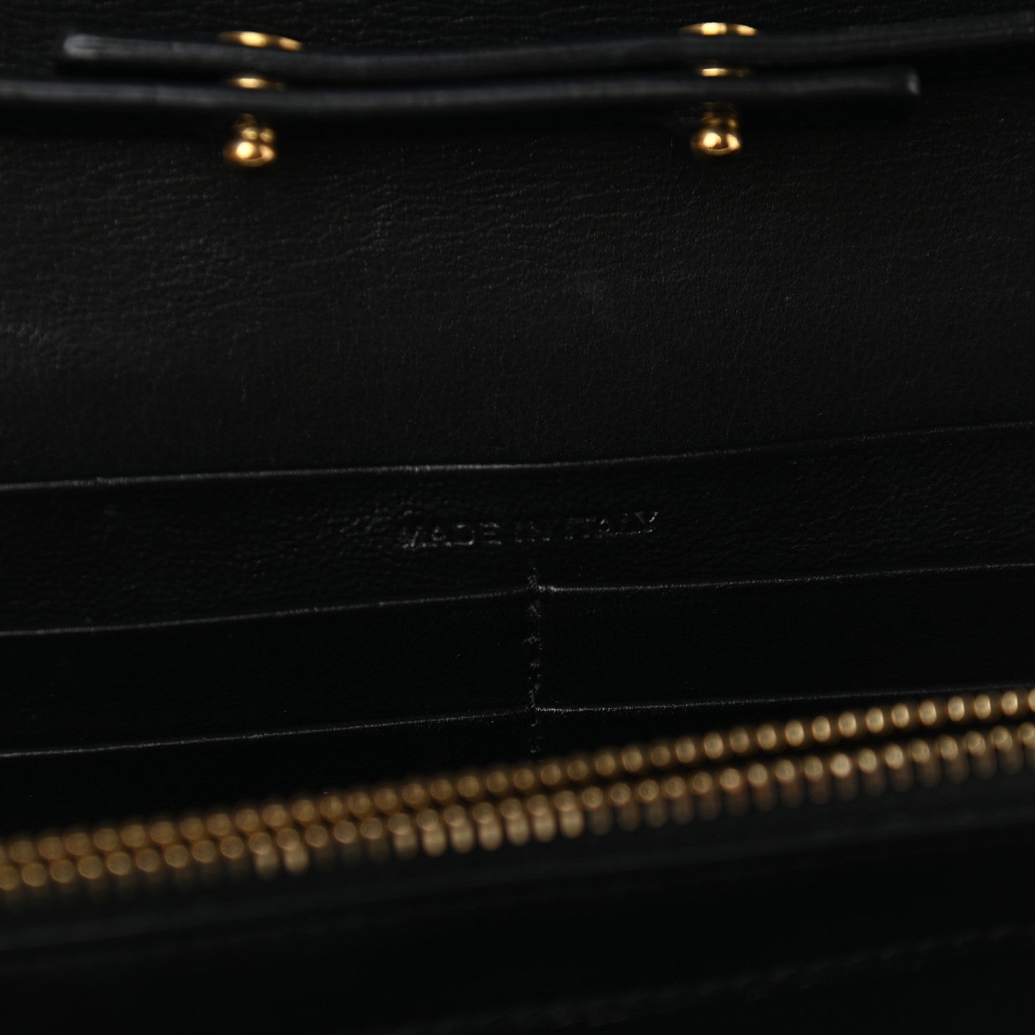 Saint Laurent Canvas Star Print Monogram Chain Wallet Gold Black 7 of 9