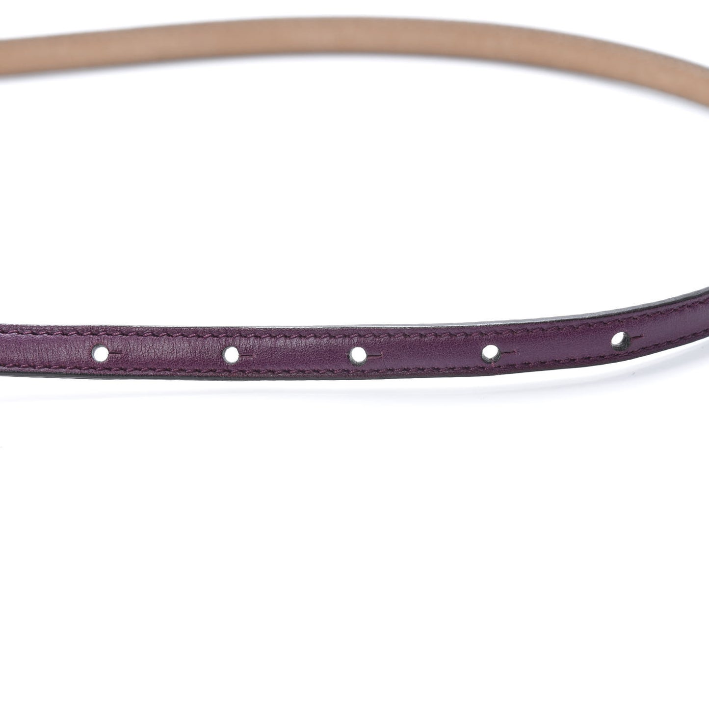 Calfskin 1973 Buckle Skinny Belt 85 34 Purple