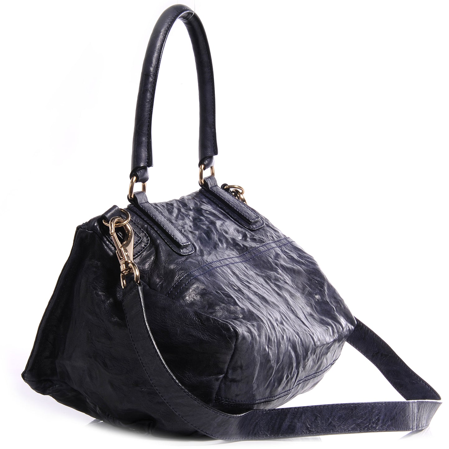 Tumbled Sheepskin Medium Pandora Bag Black